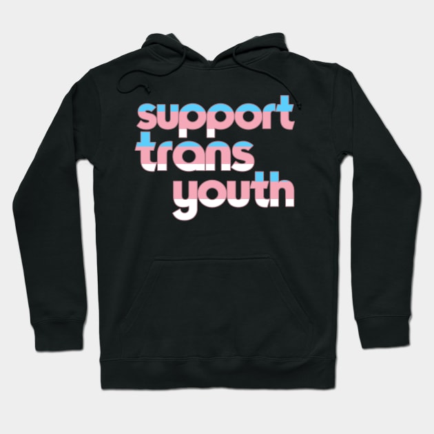 Support Trans Youth ))(( Transgender Flag Design Hoodie by darklordpug